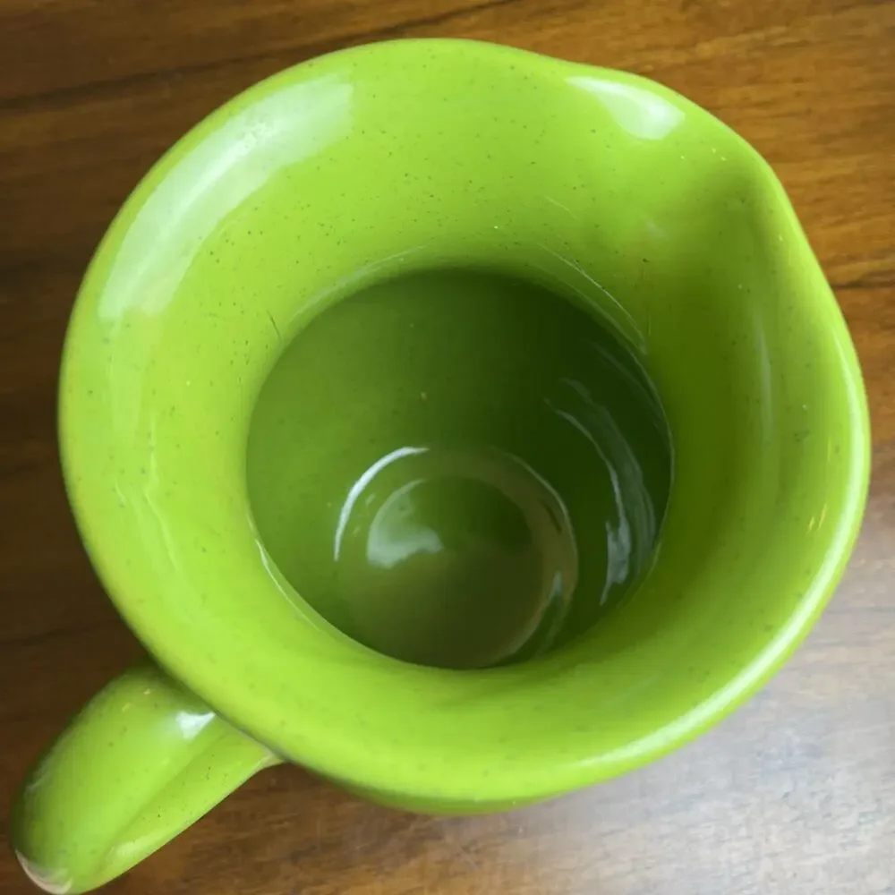 Speckled Green Terre D'Umbria Rustic Pitcher, Made in Italy 6-3/4” Stoneware